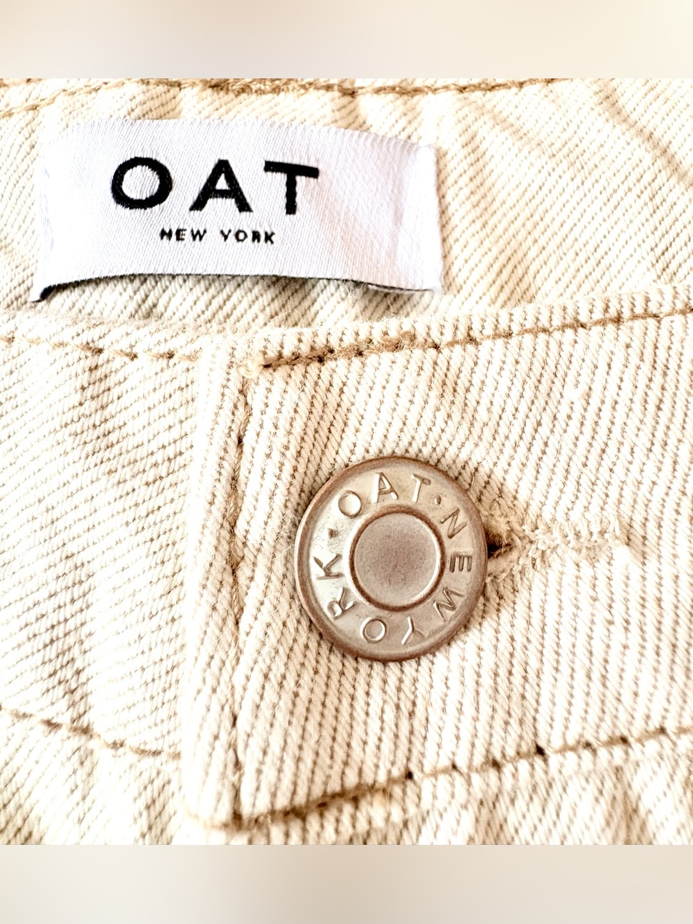 NWT OAT New York High-Rise Straight Ankle Jeans Ivory Size 29 - Picture 10 of 16